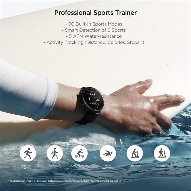 Smart Watch for Android iPhone, with Alexa GPS, Fitness Sports Watch for Men, Bluetooth Call, 14-Day Battery Life, 90 Sports Modes, Blood Oxygen Heart Rate Tracking, Waterproof, Sports